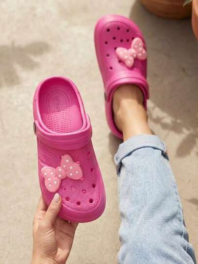 Sandalias estilo zuecos tipo básico con moño. Sandalias con correa para mujer con suela antiderrapante ,para calle suave y cómoda.