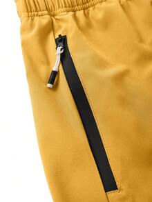 Manfinity Homme Plus Size Men's Casual Versatile Daily & Sports Shorts - Yellow - View 6