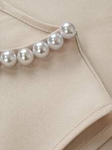 Breezaya French Elegant Beaded Sleeveless Jumpsuit Paired With Layered Wide-Leg Pants For Women - Black - View 8