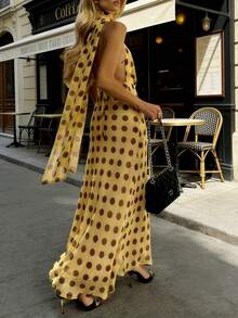 Cévolie Váy chấm bi hở lưng dành cho nữ - Nhiều màu - Xem 5