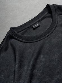 SUMWON Oversized Crew Neck Short Sleeve Jersey T-Shirt Classic Casual Summer Basic Relaxed Fit Everyday Wardrobe Essential - Black - View 7