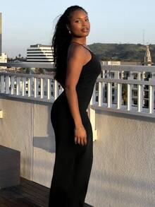 Tyla Gomez Solid Backless Bodycon Dress,Summer Dresses For Women Party - Black - View 6