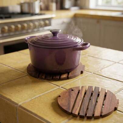 Cirelle 魚型 木製 トリベット - 手作り 耐熱パッド ダイニングテーブル用、クリエイティブ 滑り止めテーブルマット