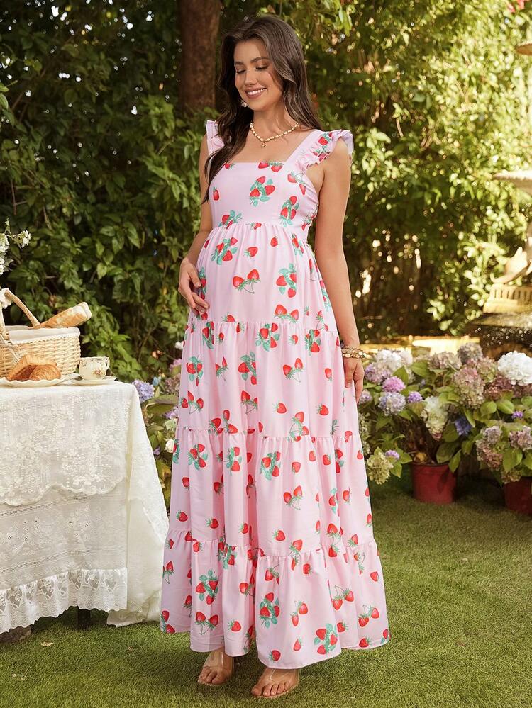 pink maternity dress shein SHEIN Maternity Dress, Pink Elegant Photography Dress, Sophisticated  Design, Women's Maternity Long Dress, Long Sleeve, Autumn/Winter