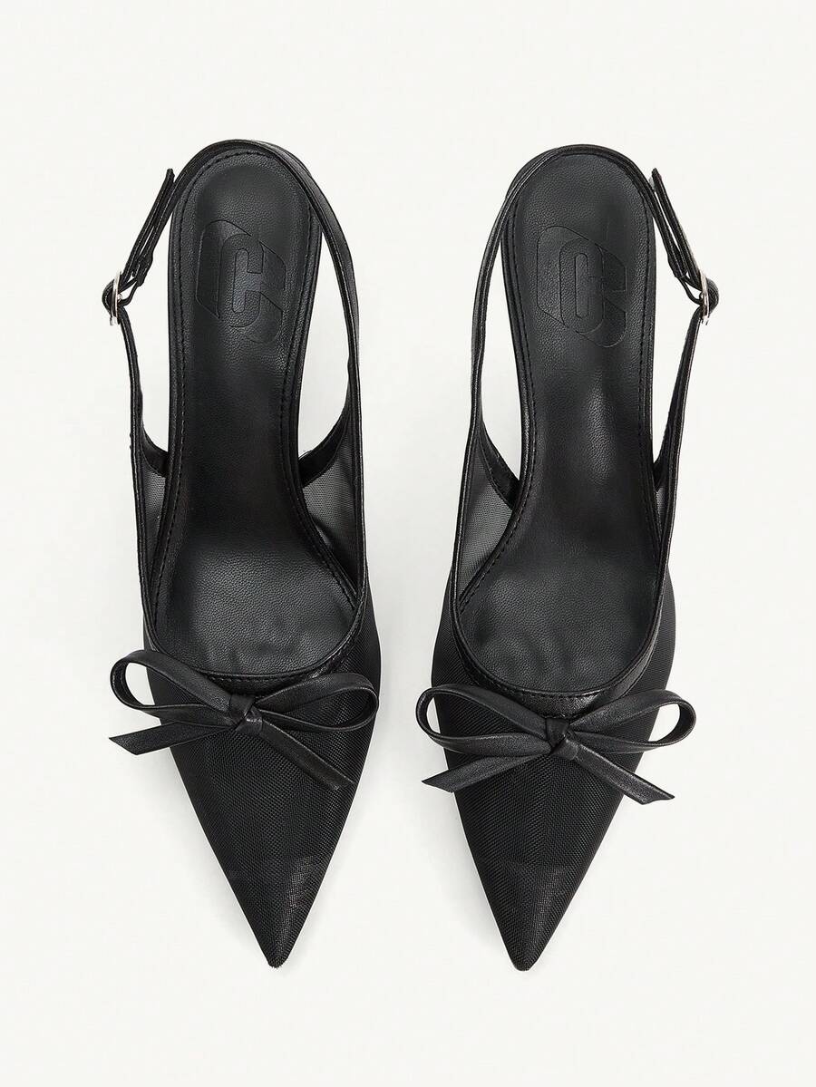 CUCCOO CHICEST Women's Pointed Toe Buckle Design Fashionable High Heels For Daily Wear - Black - View 1