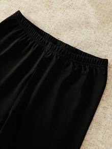 SHEIN 3件套女童百搭日常穿着弹力百搭黑白短裤打底裤套装 - 黑與白 - 查看 5