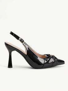 CUCCOO CHICEST Women's Pointed Toe Buckle Design Fashionable Elegant High Heels - Black - View 3