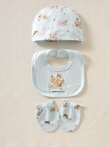 SHEIN Bộ quà tặng quần áo trẻ sơ sinh, bộ đồ sơ sinh mùa xuân/hè, bộ áo liền quần cho trẻ sơ sinh, quà tặng mừng em bé chào đời. - Màu xanh nhạt - Xem 7