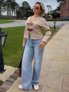 Bethéva 女士秋冬款带扣开衫外套 - 鏽棕色 - 查看 5