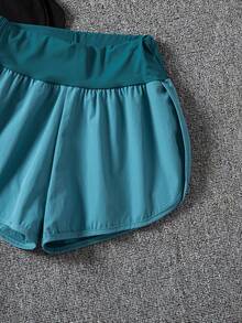 SHEIN 2条装少女休闲宽松舒适百搭高腰短裤，适合夏季跑步、运动、户外活动 - 彩色 - 查看 5
