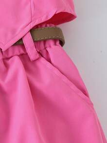 Genkimix Kids Tween Girls 2pcs Outfit Set Fuchsia Camisole Wide Leg Pants For Back To School Daily Wear - Hot Pink - View 7