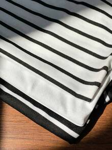 Comfortcana 女士三件套休闲套装，黑白条纹吊带背心，百搭性感修身夏季背心 - 彩色 - 查看 3