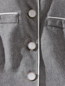 GlowEve CURVE Bộ đồ thường ngày thanh lịch, sang trọng dành cho nữ cỡ lớn - Màu xám đen - Xem 8