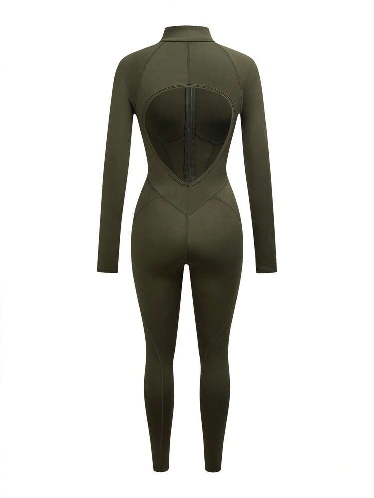 Powerista Women's Casual Sports Zip-Up Long Sleeve Jumpsuit - Multicolor - View 11