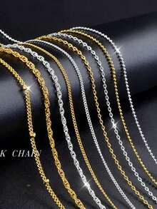 6 Pieces Per Box 3D Alloy Nail Decoration Mixed Metal Chain Nail Accessory Set, Golden Metal Chain Nail Decoration, Nail Accessory Chain, Line Nail Pendant, Nail Decoration With Box Set, DIY Nail Decoration - Multicolor - View 6