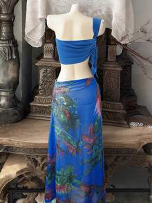 Bluhae Women's Summer Vacation Klein Blue Spaghetti Strap Camisole - Teal Blue - View 2