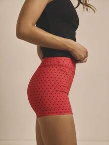 Aralina Leisurwear High Waisted Workout Activewear Women Biker Short - Red - View 6