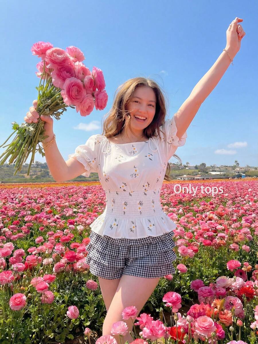 SHEIN MOD 大码女式刺绣衬衫