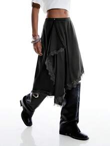 LYSMO 2026新款极简黑色半身裙，春夏时尚沙滩度假装 - 黑色 - 查看 5