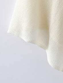 GlowEve CURVE Áo khoác cardigan poncho trắng dáng rộng thoải mái kiểu dáng nghỉ dưỡng dành cho nữ, mùa xuân/hè. - trắng - Xem 5