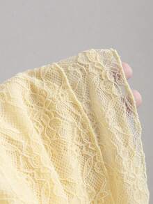 Sweetra 美式休闲度假风露背吊带蕾丝设计多层腰身收腰修身夏季时尚新款假日沙滩性感连衣裙 - 黃色 - 查看 4