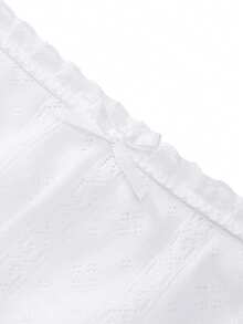 Ocili 100% Cotton Solid Color Textured Comfortable Women's Boyshort Panties Shorts Comfy - White - View 9