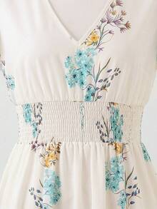 Solivie 女士度假休闲碎花连衣裙 夏季度假装扮 女士外出装扮 女士夏季连衣裙 女士夏季套装 女士连衣裙 女士长裙 女士休闲连衣裙 - 杏色 - 查看 7