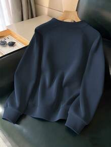 SHEIN Áo khoác nữ màu trơn nhẹ, thường ngày, thích hợp cho mùa xuân và mùa thu - Màu xanh hải quân - Xem 2