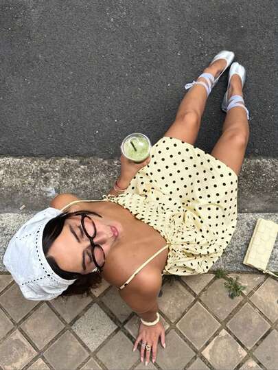 Serisse 女士波点印花可转换肩带连衣裙，春夏新款