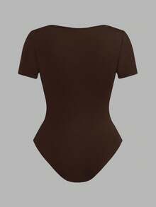 SHEIN EZwear 3件套女士纯色方领休闲百搭短袖连体衣 - 彩色 - 查看 10