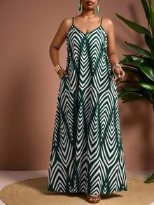 Truni 大码女式休闲度假印花吊带连衣裙 夏季女装 夏季女装 春季女装 节日女装 沙滩女装 优雅长裙 度假连衣裙 绿色连衣裙 大码度假连衣裙 曲线身材夏季连衣裙 度假装 曲线身材度假装 曲线身材度假装 大码夏季连衣裙 大码长款连衣裙，适合梨形和三角形身材 绿色长款连衣裙 绿白连衣裙 夏季长款连衣裙 女士长款连衣裙 女士夏季连衣裙 女士度假连衣裙 度假装 - 彩色 - 查看 5