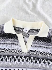 Vintaside Kids 男婴夏季清新Polo领短袖上衣及配套短裤套装，简约风格，适合外出、居家、休闲、运动和派对穿着。 - 黑色 - 查看 6