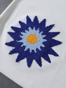 PAVTROS Men's Street Style Embroidered T-Shirt And Shorts Set - White - View 7