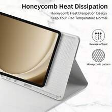 1PC Tablet Protective Cover, Convenient, Multi-Folding, With Pen Slot, Compatible With Apple Pad - Light Grey - View 2