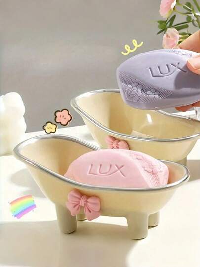 1 pieza Bandeja de jabón para bañera - Portajabón creativo y lindo, accesorios de baño, diseño ahorra espacio para organizar los mostradores del baño en el hogar, decoración de baño, verano de vuelta a la escuela