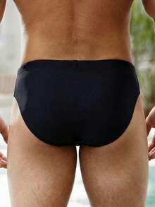 Manfinity Swimmode 2026春夏新款男士镂空休闲沙滩泳裤 - 黑色 - 查看 4