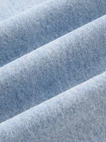 GlowEve 女士休闲日常荷叶边斜插口袋牛仔裤 - 藍色 - 查看 6