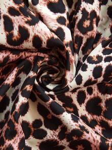EMERY ROSE Plus Size Women Leopard Print Ruffle Sleeve Casual Shorts Jumpsuit - Multicolor - View 5