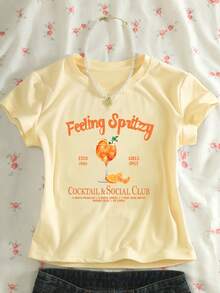 INAWLY Áo nữ tay ngắn, ôm dáng, kiểu cocktail, sản phẩm bán chạy nhất mùa hè. - Màu vàng - Xem 5