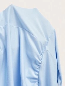 SHEIN EZwear 2 chiếc áo hai dây dáng babydoll đơn giản, màu trơn, thích hợp mặc mùa hè cho nữ, kiểu dáng thường ngày đi làm. - Màu xanh lam - Xem 9