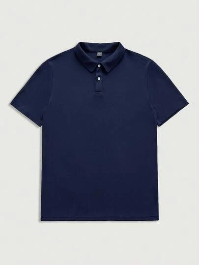 Courvante Tenniscore 男士修身休闲针织短袖 Polo 衫，适合日常穿着