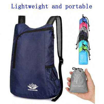 1 chiếc ba lô gấp gọn siêu nhẹ mới, túi du lịch đa năng với chất liệu vải chống thấm nước.