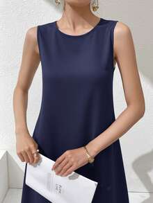 Al Najma Women's Solid Color Round Neck Casual Party Arabic Style Dress - Multicolor - View 6