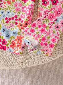 Bộ đồ thời trang ngọt ngào cho bé gái, áo hai dây và quần ống rộng in họa tiết, trang phục mùa hè, màu hồng cánh sen. - Nhiều màu - Xem 5