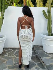 Tyla Gomez 女士时尚镂空性感连衣裙 - 白色 - 查看 2