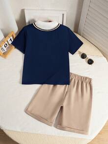 男童绅士风Polo衫和休闲短裤套装（2件套），夏季 - 彩色 - 查看 2