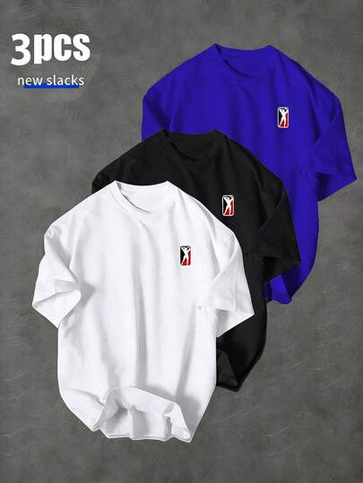 Sport MetroGents Men's Minimalist Graphic Round Neck Short Sleeve Sports T-Shirt