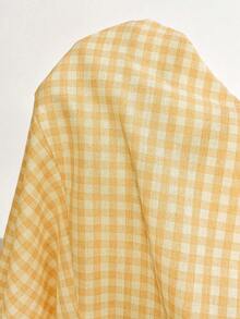 SHEIN Maternity Casual Plaid Dress For Summer - Yellow - View 7