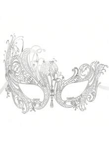 情侣舞会面具、金属面具、威尼斯派对面具、万圣节服装面具、狂欢节面具 - 多色 - 查看 5