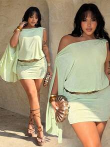 Rustia Sexy Spaghetti Strap Bodycon Dress, American Biker Chic Street Style - Green - View 1